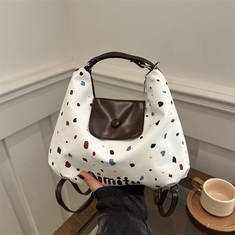Korean Style Shoulder Bag Casual Large Capacity Stylist Underarm Bag Slack Colorful Wave Dot Backpack - Image 5