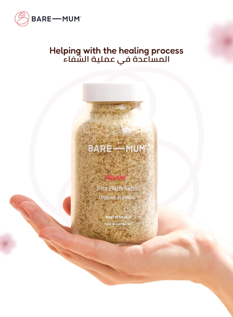 BARE-MUM Sitz Bath Salts | Organic Formula | Epsom Salt | Coconut Milk | Natural Herbs | Pain Relief for Postpartum | Relieves Soreness, Itchy Skin & Swelling | 150g | Made in Australia - Image 4
