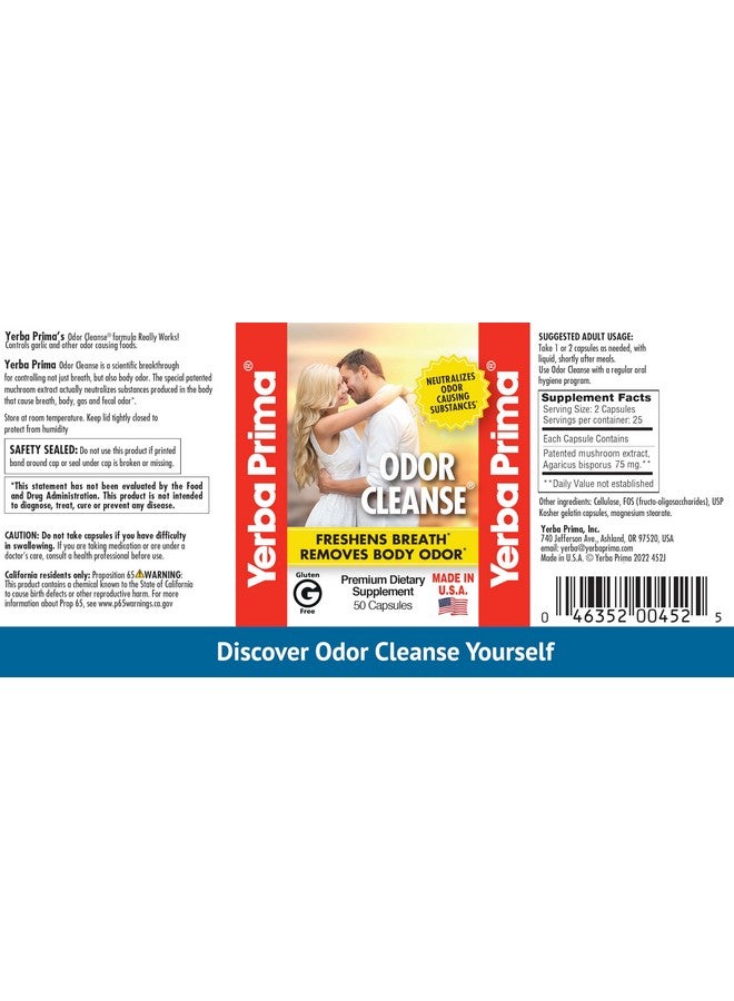 Yerba Prima Odor Cleanse - 50 Capsules - Premium Extract - Image 3
