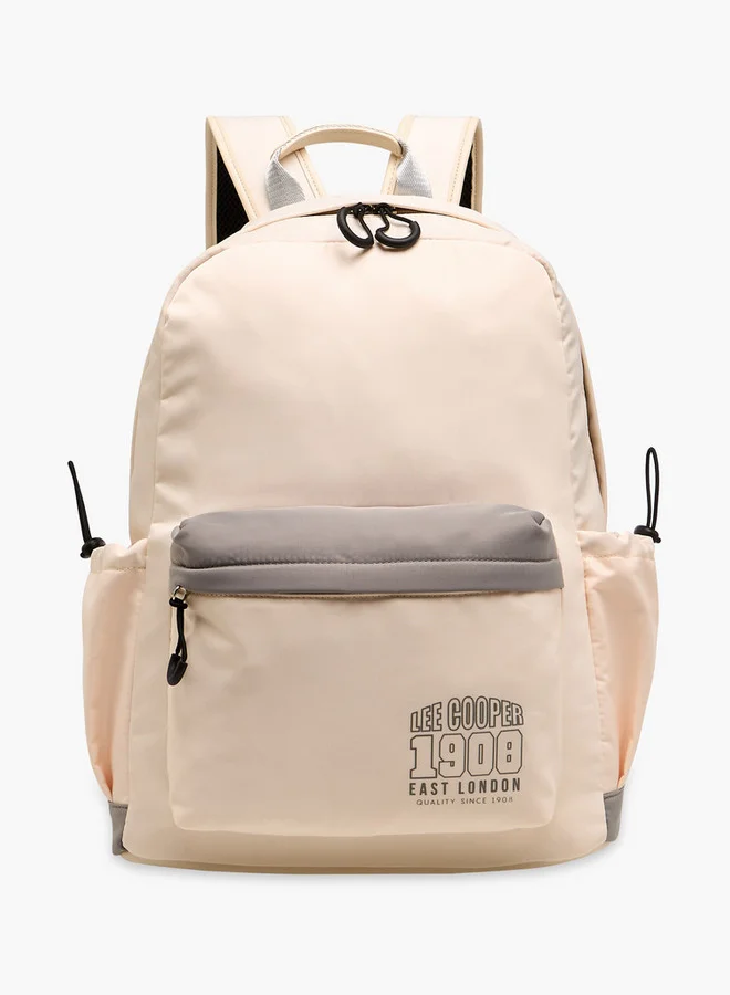 Lee Cooper Printed Backpack with Adjustable Shoulder Straps and Zip Closure - 13x30x41 cm