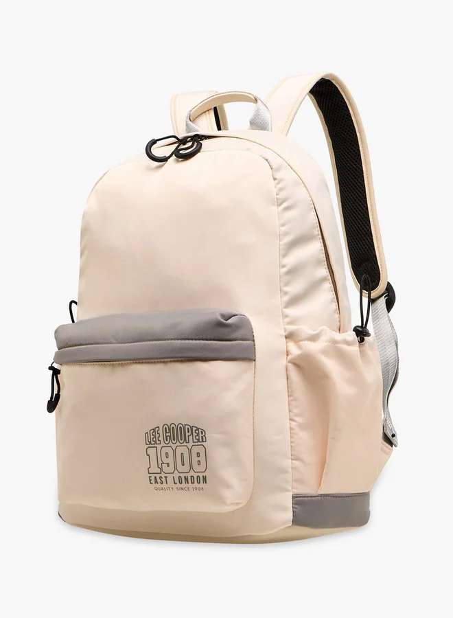 Lee Cooper Printed Backpack with Adjustable Shoulder Straps and Zip Closure - 13x30x41 cm