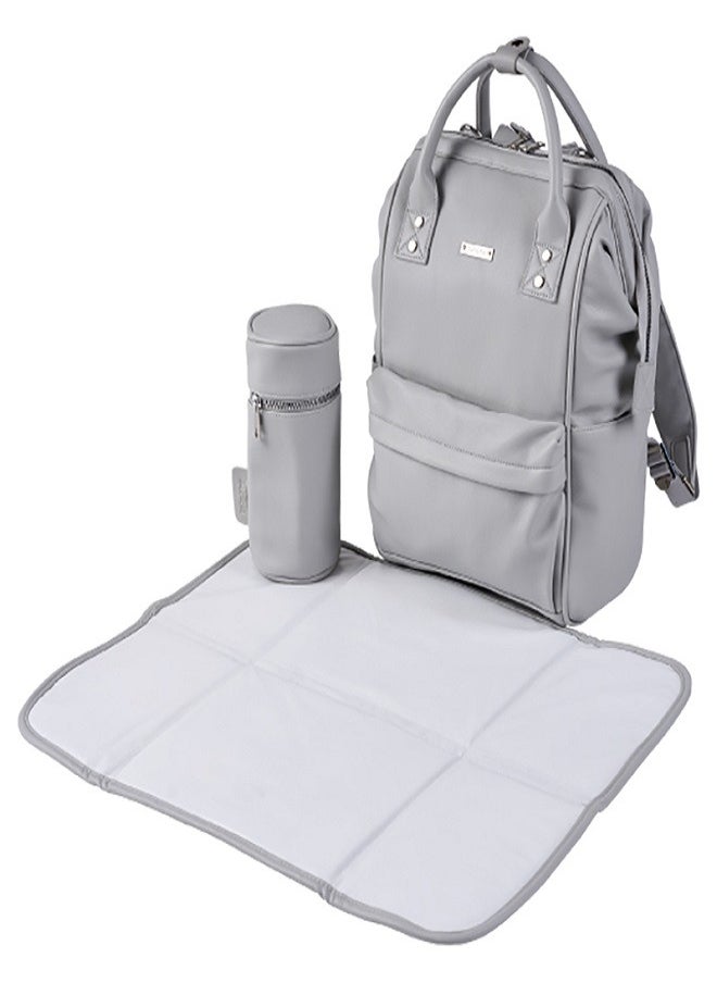 bababing - BabaBing! Mani Changing bag/Backpack Dove grey Leatherette - Image 1