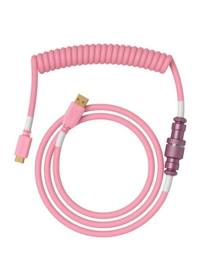 Glorious Coiled USB-C Cable - Premium Artisan Braided Cord For Mechanical Keyboards - GLO-CBL-COIL-PP - Image 1