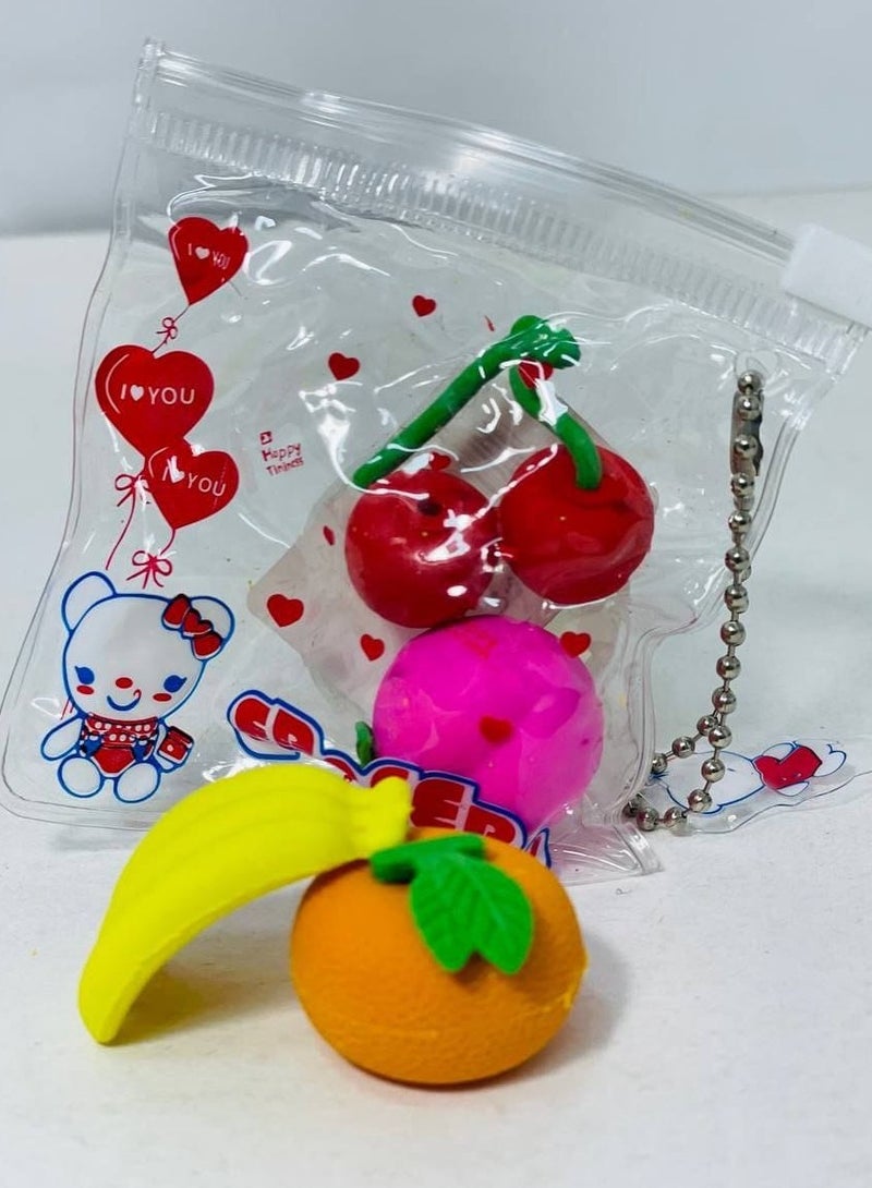 Different shapes eraser bag in 4 different pieces