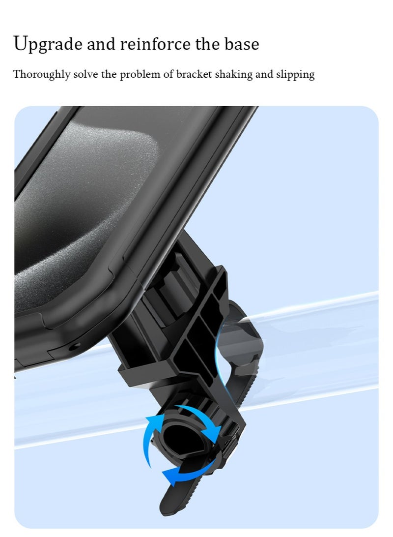 X-level Bike Phone Holder, [New 2024] Motorbike Phone Holder Waterproof 360°Rotation Universal Bicycle Handlebar Phone Mount Holder for 4-6.9 inch Smartphones - Image 5