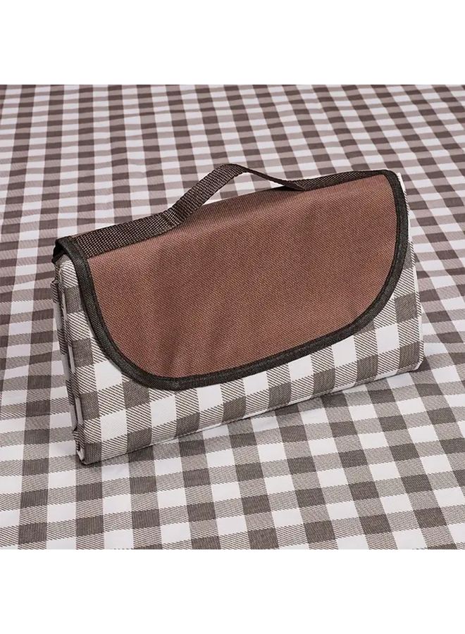 Dark Blue Oxford Cloth Beach Mat Portable Foldable Moisture Resistant Camping Mat - Image 4