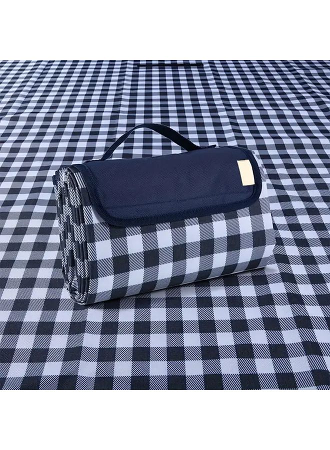 Dark Blue Oxford Cloth Beach Mat Portable Foldable Moisture Resistant Camping Mat - Image 2