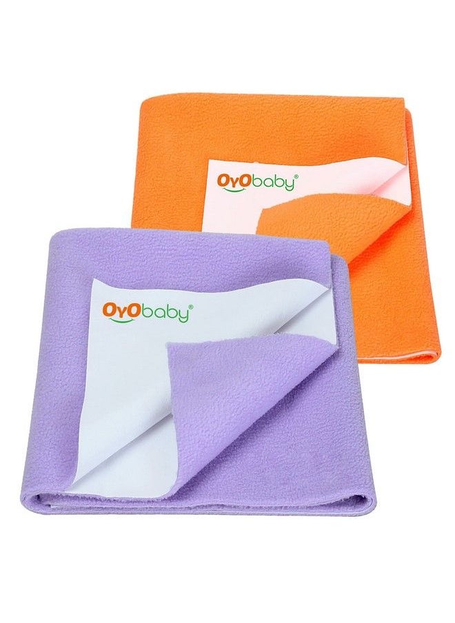 OYO BABY Waterproof Baby Bed Protector Dry Sheets For New Born Babies ; Reusable Mats ; Cot & Bassinet Gift Pack (Peach + Voilet)Small (70Cm X 50Cm)  - Image 1