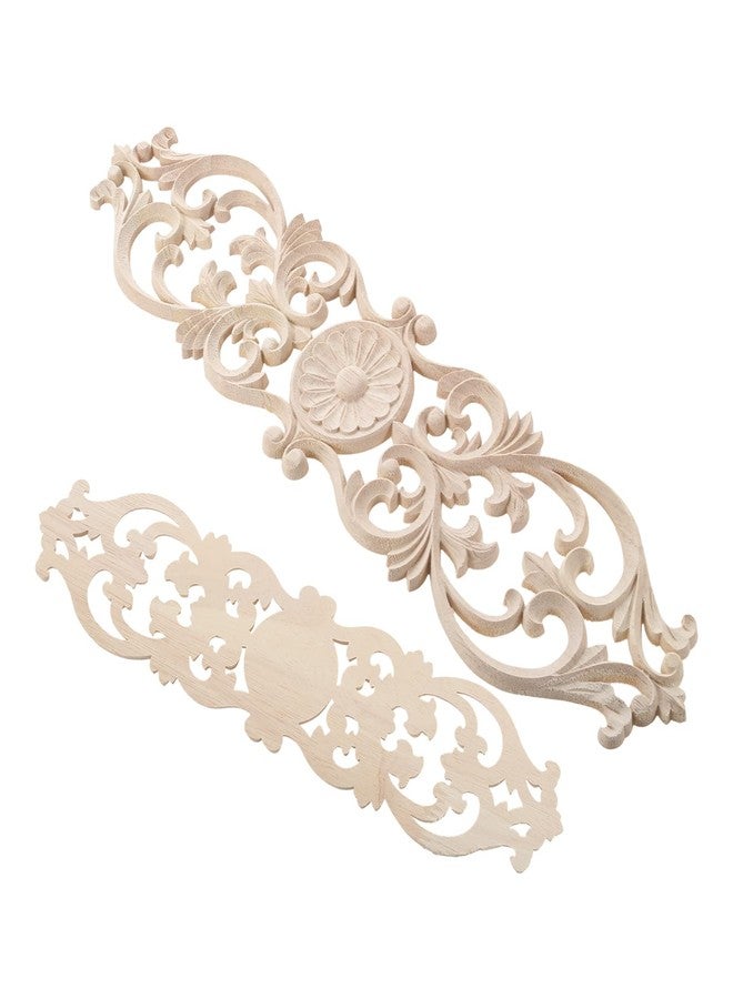 MUXSAM Wood Onlays Appliques, Long Wooden Carved Overlays Furniture Center Carvings Decals for Cabinet Closet Door Wall Dresser DIY Crafts Project(2-Pack, 40x9cm/15.8"x3.6") - Image 5