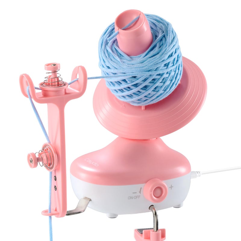 Caydo A1 Electric Yarn Winder Automatic Yarn Cake Winder with Dual Tension Spring Stepless Speed Compact 7oz Portable Yarn Winder for Crocheting Ideal Gift for Crochet Lovers Mothers DayPink - Image 2