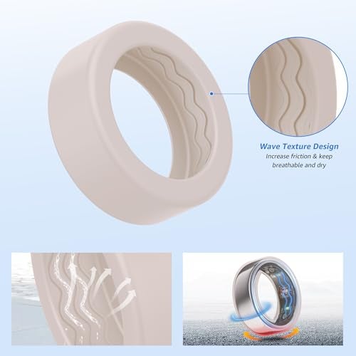 Bougraite 12 Pack Cover Compatible with Oura Ring 4/Gen3/Samsung Galaxy Ring/UltraHuman/RingConn Gen 2 Air/2/1, Silicone Anti-Slip Wave Texture Anti-Scratch Protector Case for Working Out Gym - Image 3