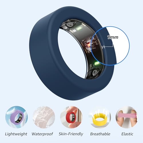 Bougraite 12 Pack Cover Compatible with Oura Ring 4/Gen3/Samsung Galaxy Ring/UltraHuman/RingConn Gen 2 Air/2/1, Silicone Anti-Slip Wave Texture Anti-Scratch Protector Case for Working Out Gym - Image 4