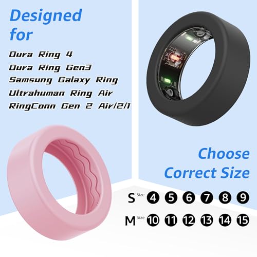 Bougraite 12 Pack Cover Compatible with Oura Ring 4/Gen3/Samsung Galaxy Ring/UltraHuman/RingConn Gen 2 Air/2/1, Silicone Anti-Slip Wave Texture Anti-Scratch Protector Case for Working Out Gym - Image 2