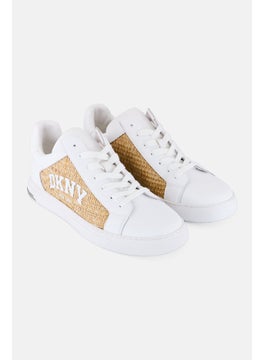 DKNY Women Abeni Arch Raffia Lace Up Shoes, White  - Image 1