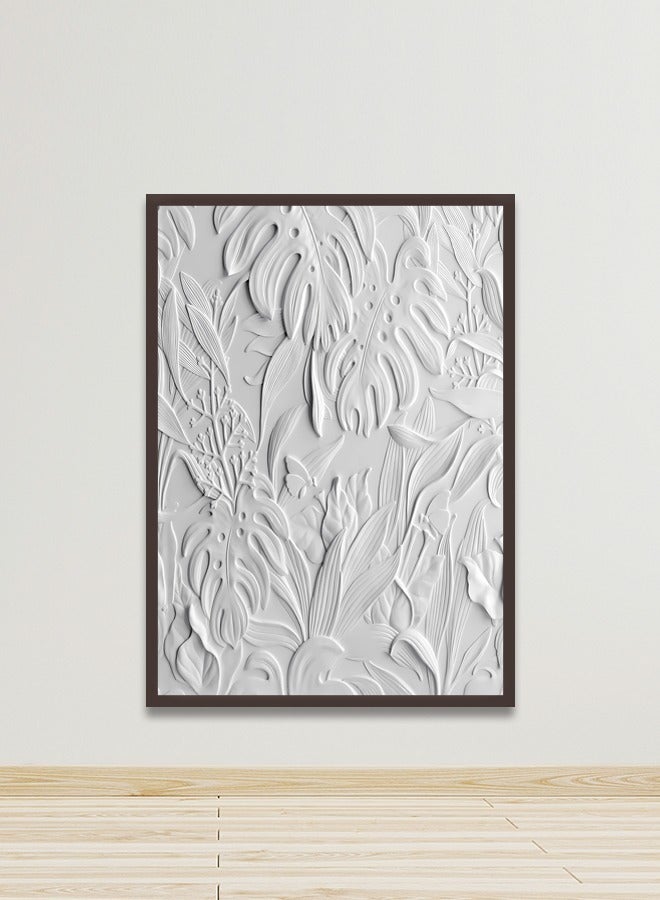 ماركتنا لوحة جدارية قماشية فنية لتزيين الحائط بتصميم تجريدي مع برواز بني مجوف مقاس 120x80سم قطعة واحدة - Image 1