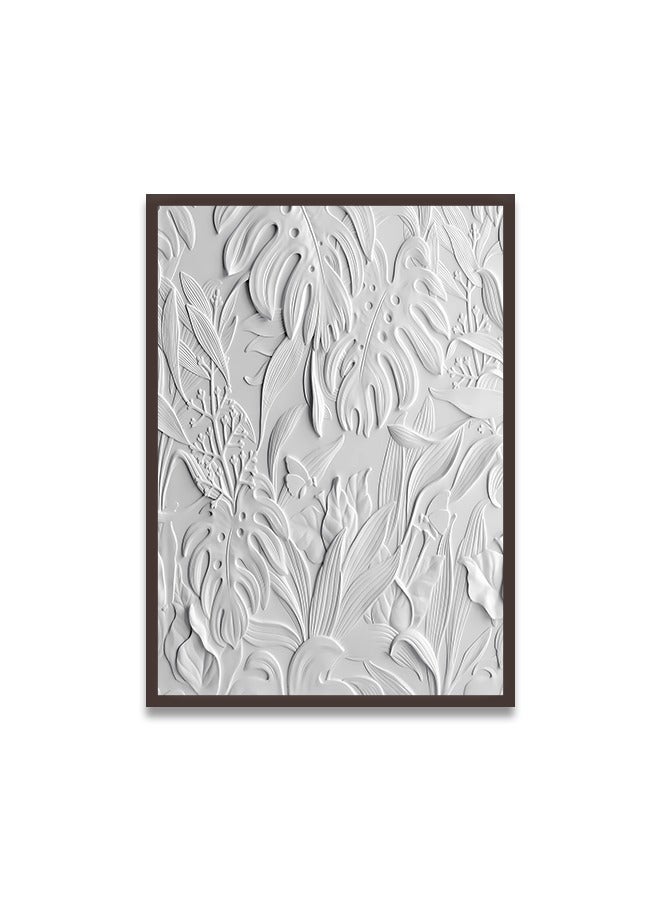 ماركتنا لوحة جدارية قماشية فنية لتزيين الحائط بتصميم تجريدي مع برواز بني مجوف مقاس 120x80سم قطعة واحدة - Image 2