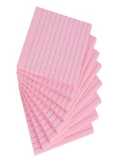 Lined Sticky Notes 4x4 Inches, Light Pink Ruled Self-Stick Pads, Easy to Post for Home, Office, Notebook, 8 Pads/Pack
