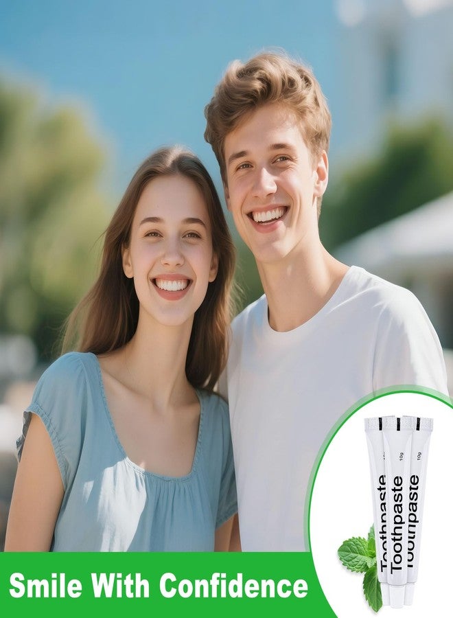 معجون أسنان للسفر، عبوة كبيرة، 10 غ/0.35 أونصة، معجون أسنان أبيض للاستخدام مرة واحدة، مناسب للفنادق والتخييم والضيوف والمشردين والمنظمات الخيرية (عبوة من 200 قطعة) - Image 4