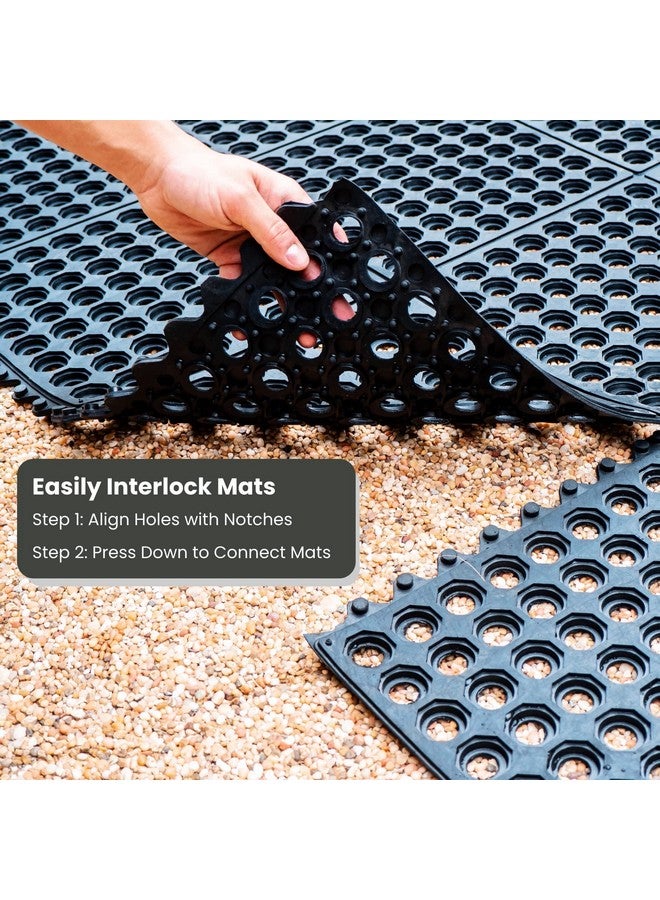 Envelor Interlocking Rubber Floor Mat Restaurant Kitchen Mat for Floor Anti Fatigue Bar Mat Door Mat Non-Slip Mat Indoor Outdoor Shower Pool Drainage Mat Durable Garage Flooring 91.44 x 91.44 cms - Image 3