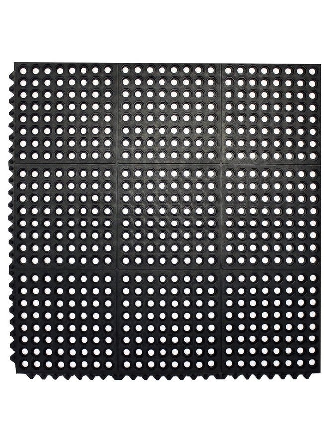 Envelor Interlocking Rubber Floor Mat Restaurant Kitchen Mat for Floor Anti Fatigue Bar Mat Door Mat Non-Slip Mat Indoor Outdoor Shower Pool Drainage Mat Durable Garage Flooring 91.44 x 91.44 cms - Image 1