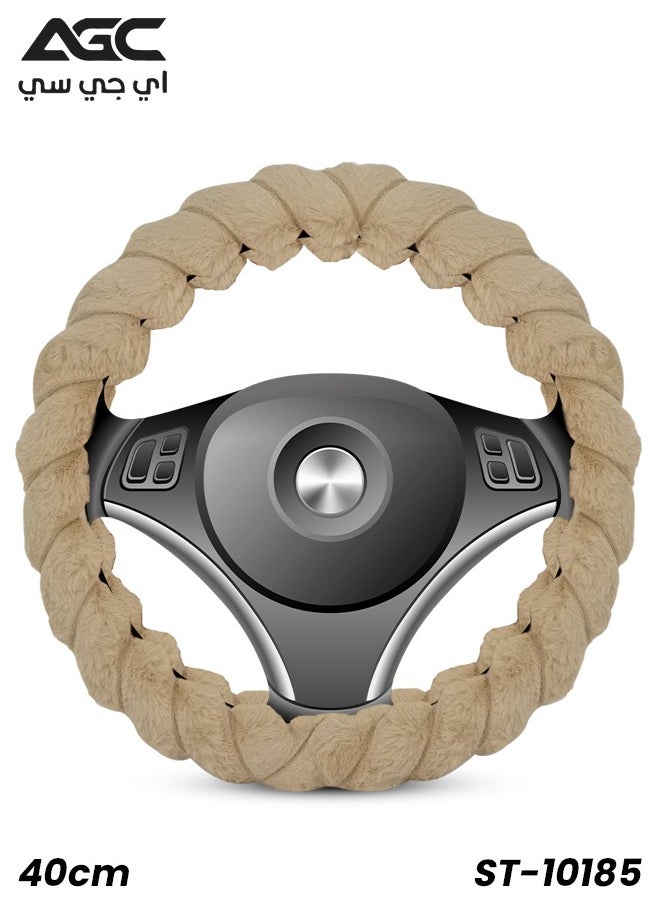 Agc - AGC Beige Premium Large Steering Wheel Cover – 40cm, Soft and Anti-Slip ST-10185 - Image 1