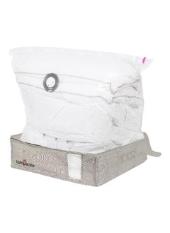 COMPACTOR Space Saving Semi Rigid Under Bed Vacuum Storage Box Grey and Clear 145 L RAN10116  - Image 1