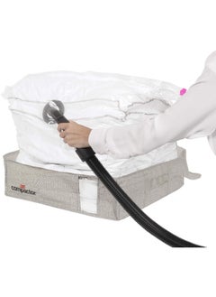 COMPACTOR Space Saving Semi Rigid Under Bed Vacuum Storage Box Grey and Clear 145 L RAN10116  - Image 2