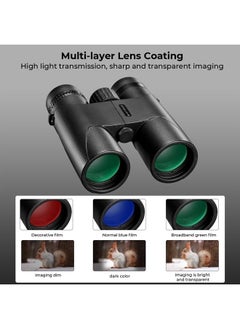 K&F Concept 10x42 Compact Binoculars for Kids and Adults, IP66 Waterproof with Tripod Converter, BAK4 Prism, FMC Lens, Cleaning Cloth for Bird Watching Hunting Travel Camping Stargazing  - Image 4