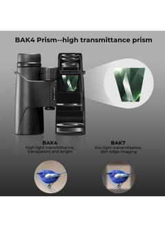 K&F Concept 10x42 Compact Binoculars for Kids and Adults, IP66 Waterproof with Tripod Converter, BAK4 Prism, FMC Lens, Cleaning Cloth for Bird Watching Hunting Travel Camping Stargazing  - Image 3