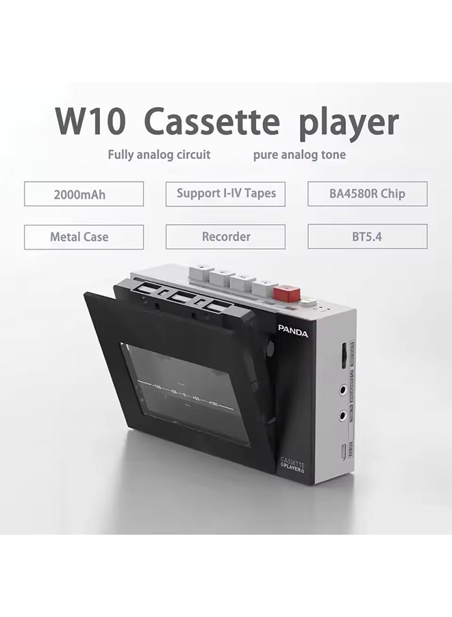 Panda W10 Retro Bluetooth Portable Cassette Player Tape Recorder Music Player Portable Walkman Audio Multiple Power Supply - Image 1