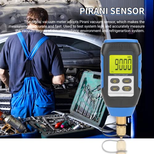 Jectse Digital Vacuum Kit, 2-100Pa High Handheld Vacuum Meter Tester,with Buzzer Three-Way Connection Extended Rod for Atmospheric Environment 0-50°C - Image 2