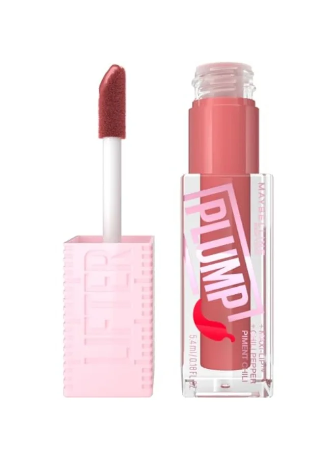 MAYBELLINE NEW YORK Lifter Plump, Hydrating Lip Plumping Gloss With Chilli Pepper (Peach Fever)