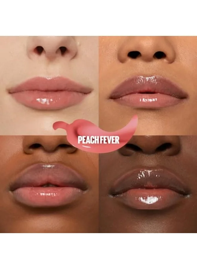 MAYBELLINE NEW YORK Lifter Plump, Hydrating Lip Plumping Gloss With Chilli Pepper (Peach Fever)