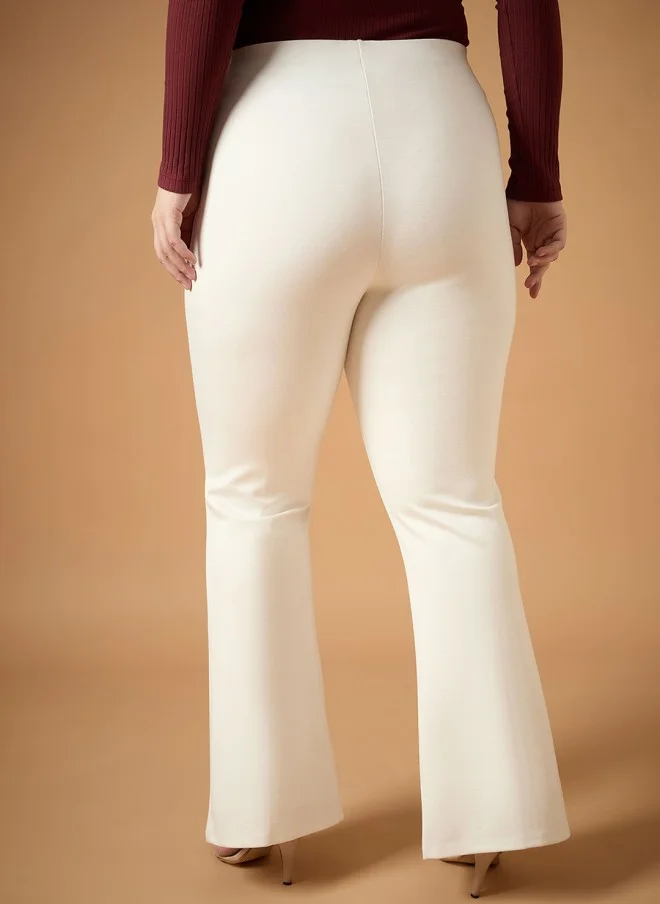 SASSAFRAS Comfort Slim Fit High-Rise Trousers for Women