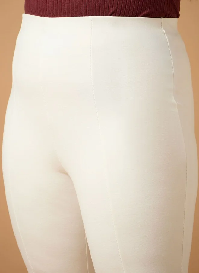 SASSAFRAS Comfort Slim Fit High-Rise Trousers for Women