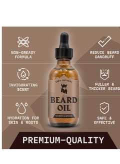 Striking Viking Striking Viking Scented Beard Oil Conditioner for Men - Natural Organic Formula with Tea Tree, Argan and Jojoba Oils - Softens, Smooths, and Strengthens Beard Growth (2 Fl Oz (Pack of 1), Sandalwood)  - Image 3
