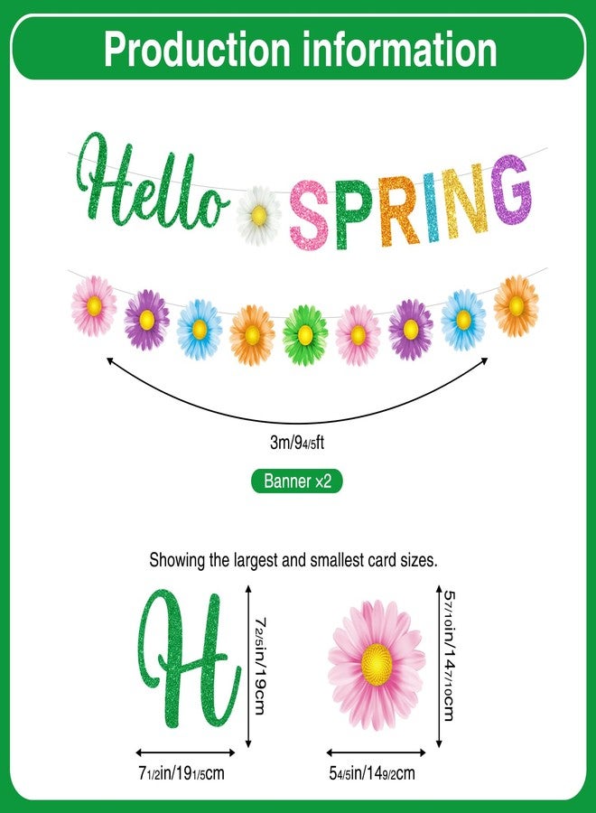 Biswiter Spring Party Decorations, Hello Spring Decor include 2Pc Hello Spring Banner and 24Pc Hanging Spring Decorations, Flower Hanging Decorations Spring Decorations for Home Office Classroom - Image 2