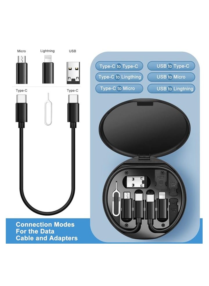 Generic - USB C to Lightning Adapter Kit, Ulti Charging Cable Case Convertor USB C to Type C/iOS Device/Micro Adapter Travel Data Cable Set Contains Card Storage，Phone Holder, Tray Eject Pin(White) - Image 1