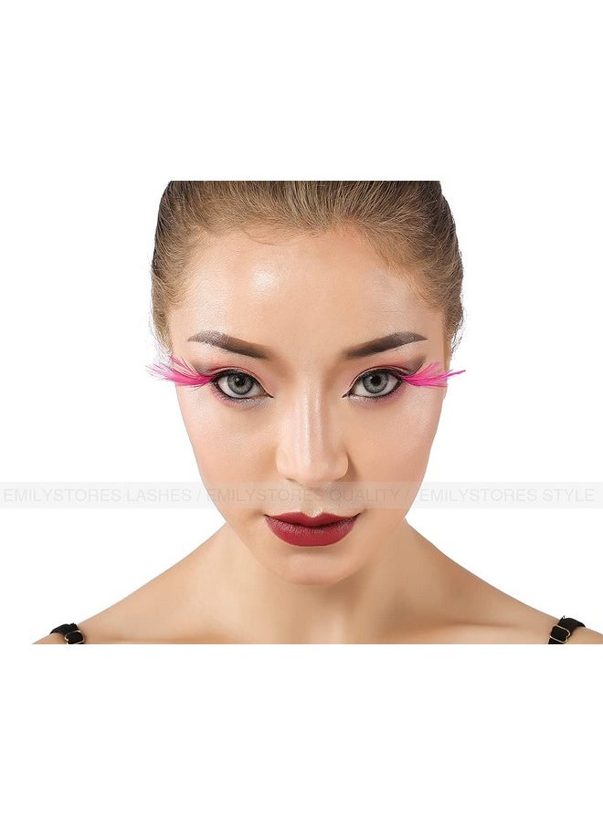 DESIRES LASHES By EMILYSTORES Emilystores Red Lashes Halloween Eyelashes Winged Costume Color For Makeup Party Show Dramatic Events 1 Pair  - Image 4