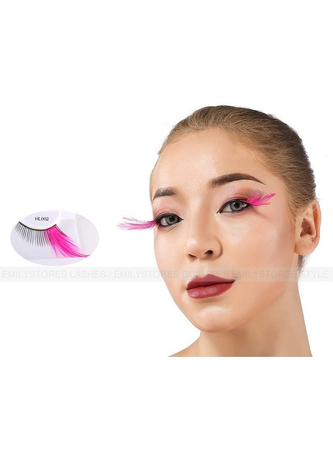 DESIRES LASHES By EMILYSTORES Emilystores Red Lashes Halloween Eyelashes Winged Costume Color For Makeup Party Show Dramatic Events 1 Pair  - Image 2