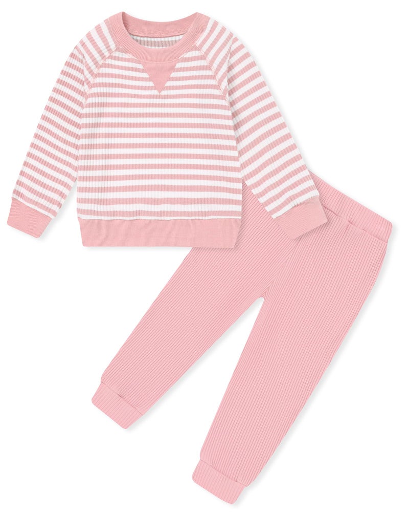 SANMIO Toddler Girl Clothes Outfits 3-4T Fall Winter Cute Long Sleeve Striped Pullover Tops + Pants Clothing Sets Toddler Sweatsuit Outfits - Image 1