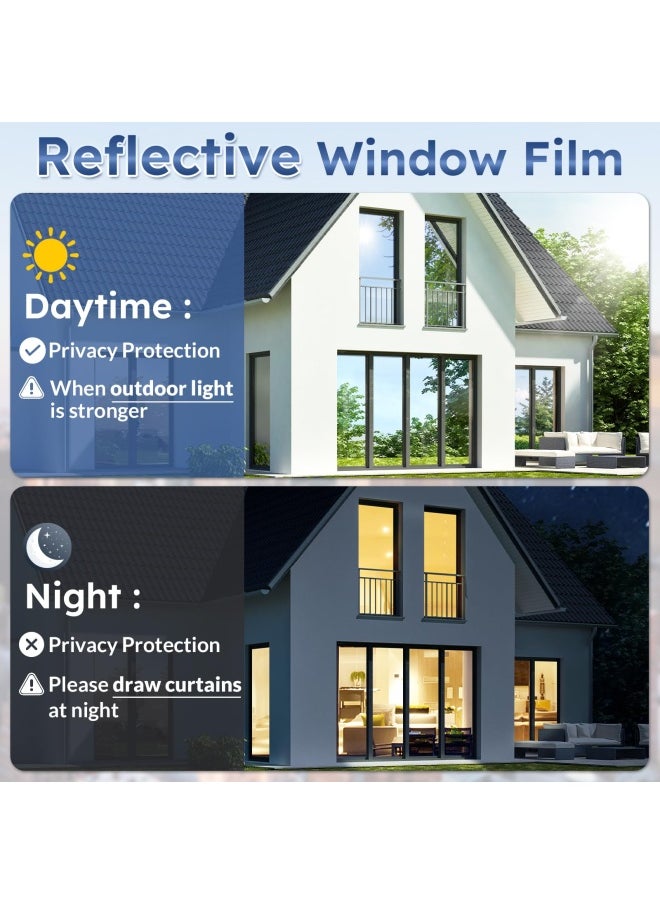 One Way Window Film Daytime Privacy Mirror Window Tint For Home Office Heat Control Sun Blocking Anti Uv Reflective Tinting Film Glass Window And Door Covering 35.4 Inch X 13.1 Feet Silver - pzsku/Z3274867E7D65B6B97620Z/45/_/1721050101/f75a0de5-7f8b-4116-b283-642859f44035