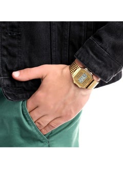 CASIO Casio Unisex Illuminated Digital Dial Gold Tone Stainless Steel Band Watch [A168WG-9WDF]  - Image 5