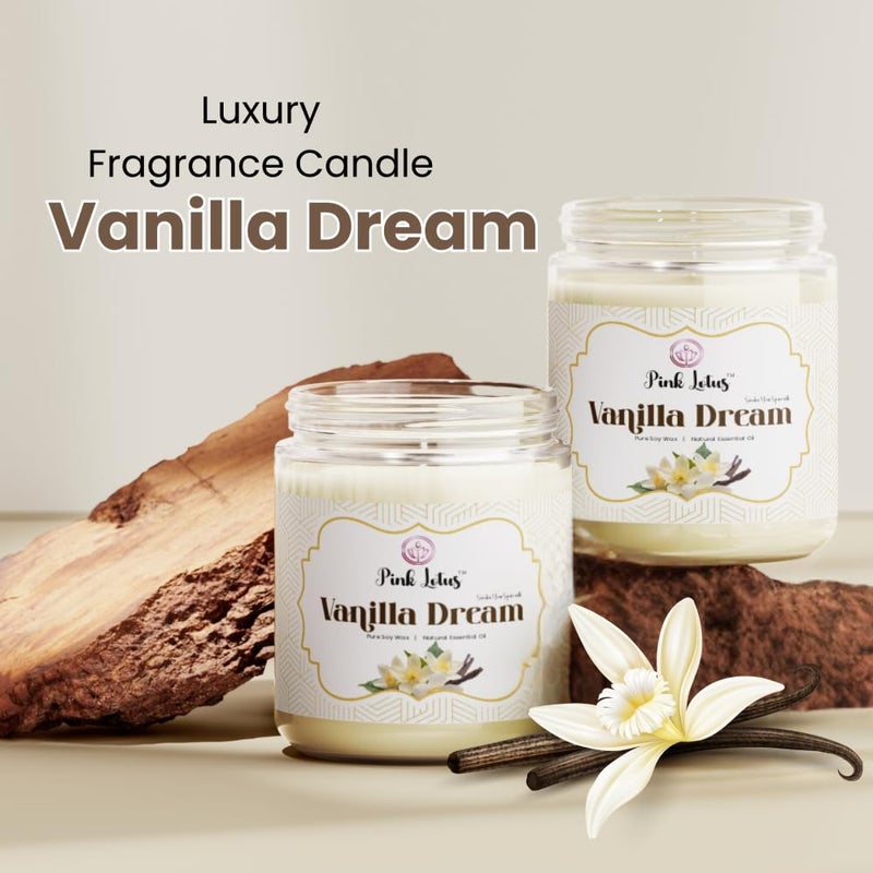 Pink Lotus Vanilla Scented Candle Premium Scented Candle for Relaxation and Home Dcor Ideal Gifts for Family and Friends LongLasting Scented Candles for Home - Image 2