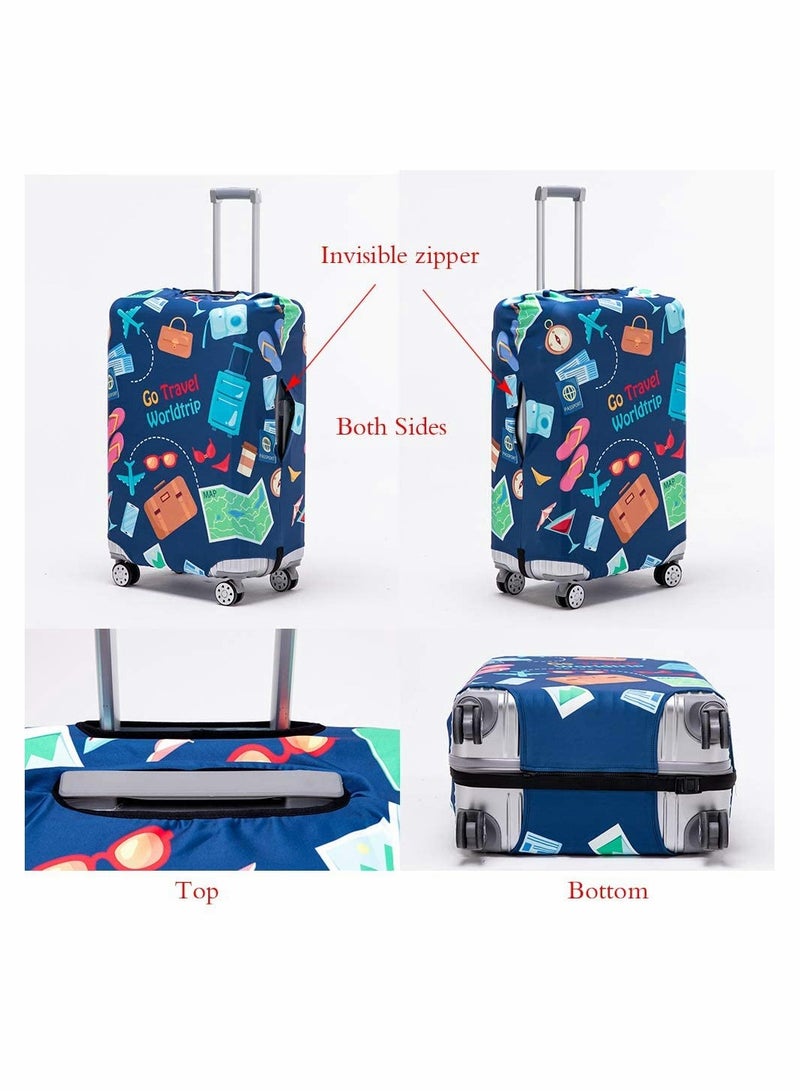 Barakah Suitcase Covers, Luggage Cover, Washable Suitcase Protector Anti-scratch Suitcase cover Fits 22-25 Inch Luggage (Go travel-Trip, M) - Image 4