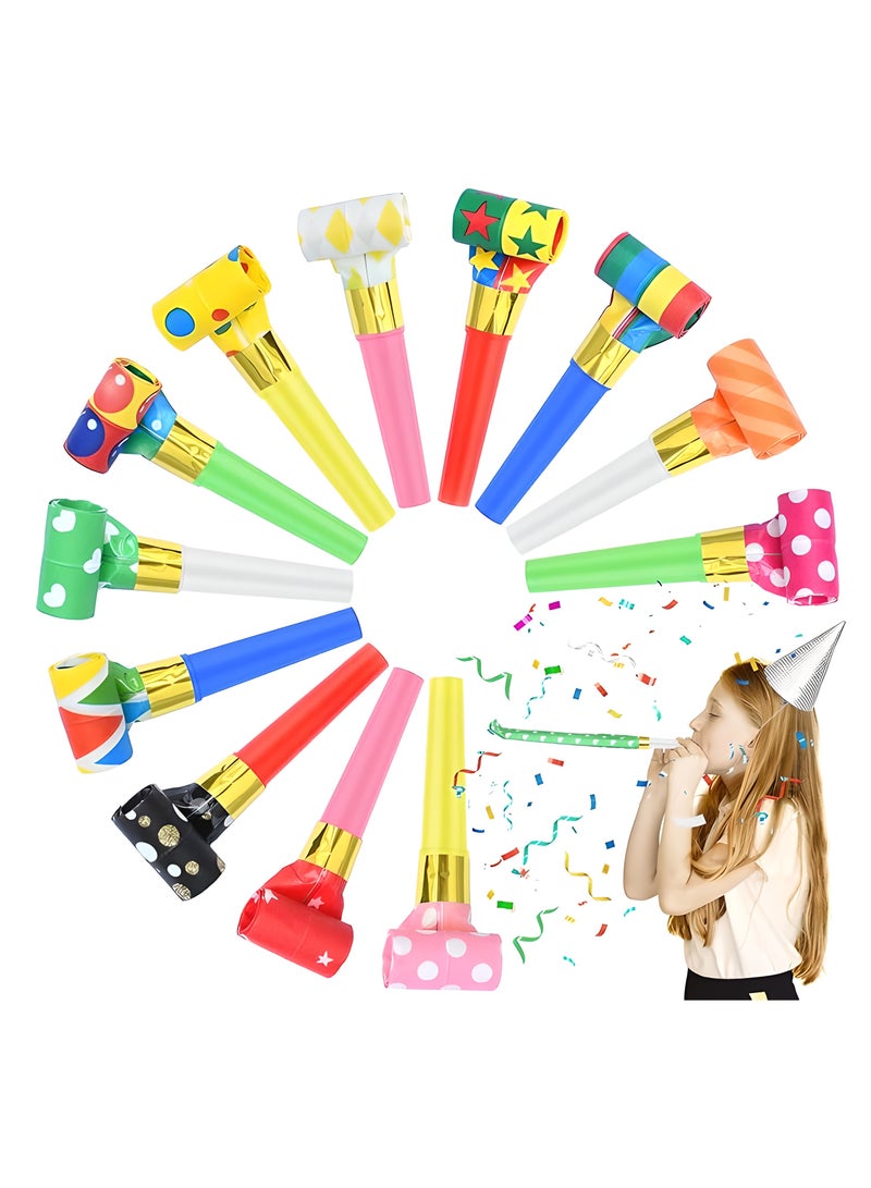 LIXADA 30pcs Noise Maker Whistle Cheerleading Team Birthday Party Long Nose Whistle Holiday Gift Props Make Your Birthday Party Interesting and Unforgettable, Gift for Kids Age 3+ (Random Color) - Image 1