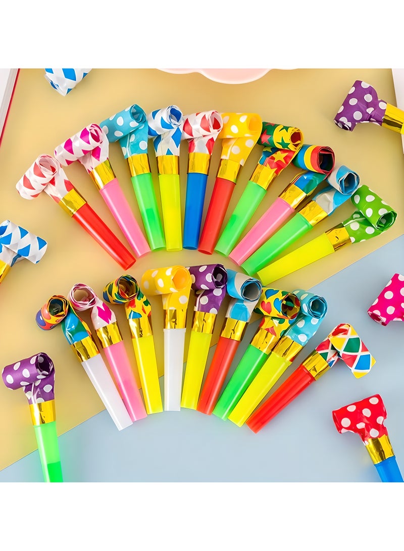 LIXADA 30pcs Noise Maker Whistle Cheerleading Team Birthday Party Long Nose Whistle Holiday Gift Props Make Your Birthday Party Interesting and Unforgettable, Gift for Kids Age 3+ (Random Color) - Image 3