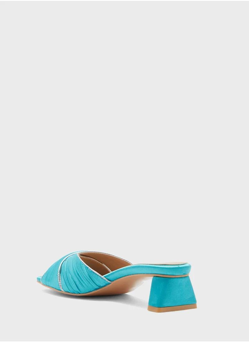 Khizana Metallic Trim Satin Sandal