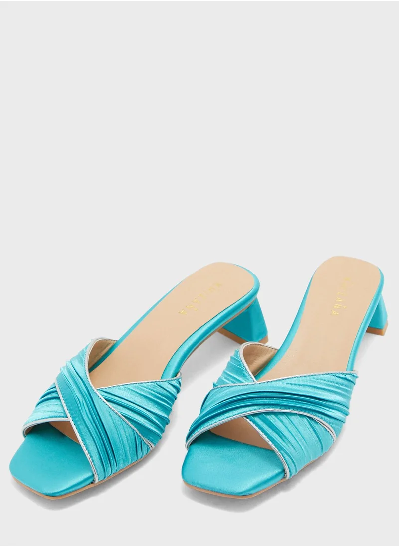 Khizana Metallic Trim Satin Sandal