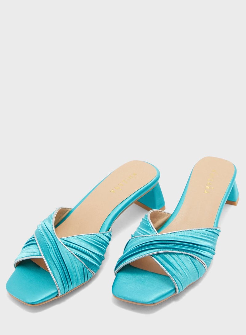 Khizana Metallic Trim Satin Sandal - Image 4